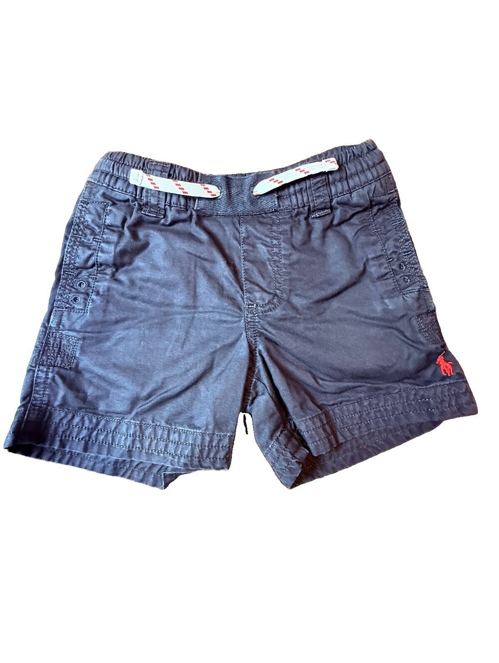 Polo by Ralph Lauren Boys Chino Shorts Blue Twill Cotton Size 2T Elastic Waist